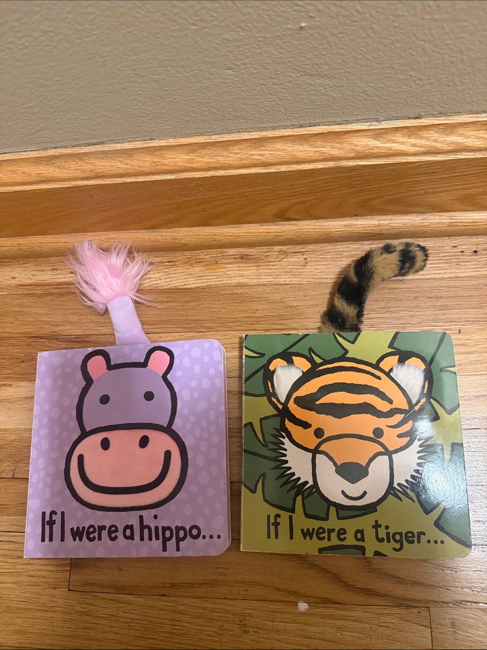 2 IfI Were A… toddler texture board books with tails Jellycat Hippo & Tiger
